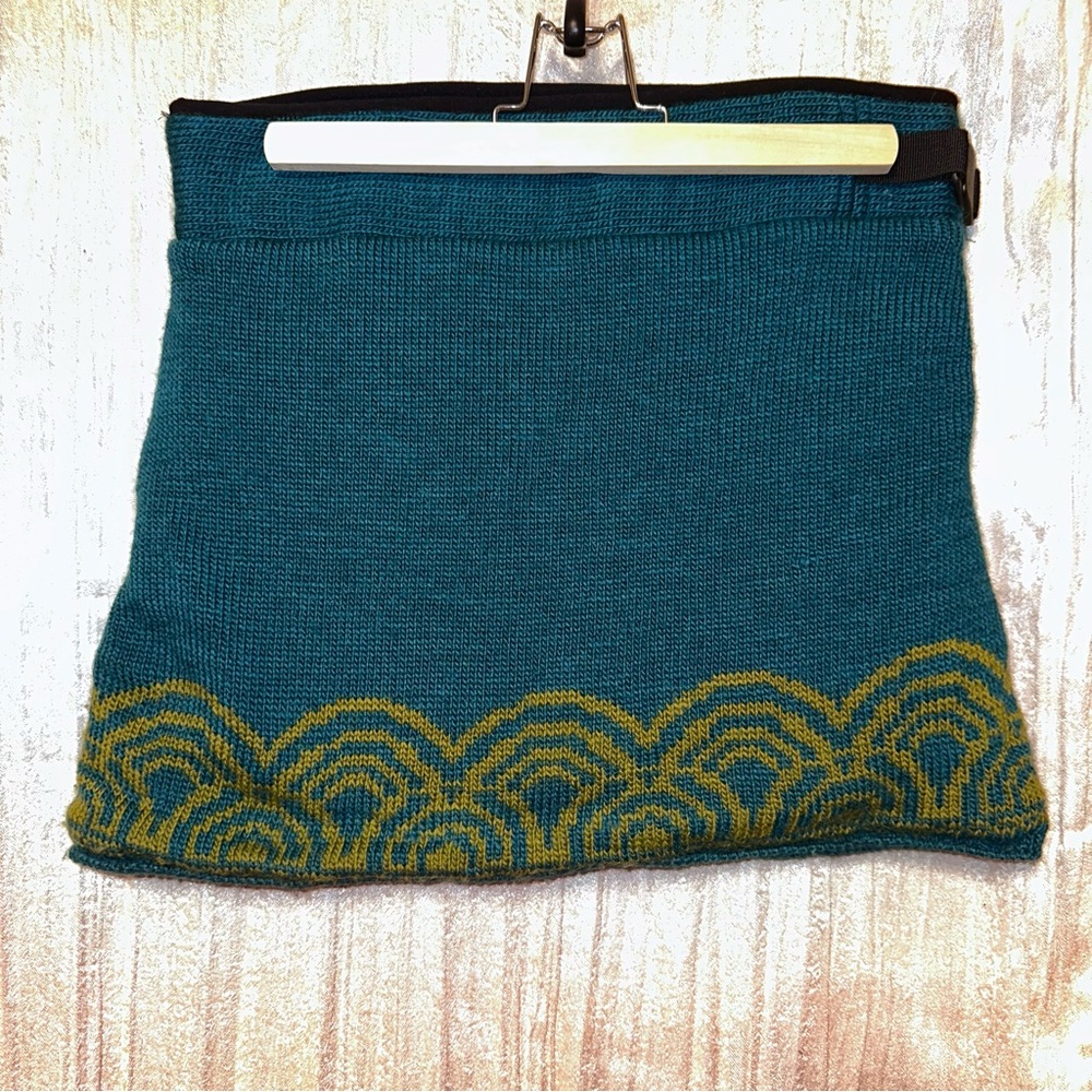 LN Everest Designs Nordic Scandi Wool Mini Skirt {M} Side Zip & Adj Belt